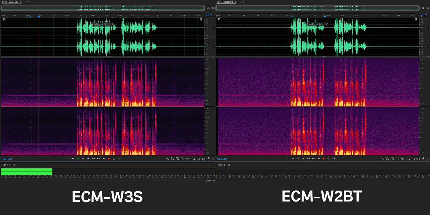 ECM-W3SとECM-W2BTのノイズ比較